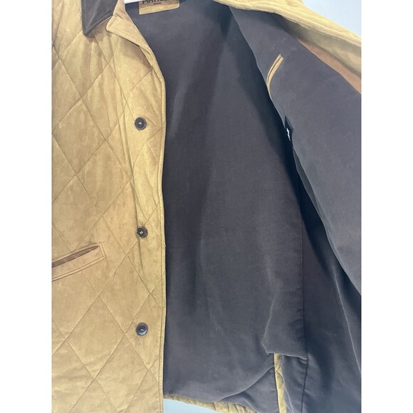 Men’s Piatelli PKZ Faux Suede Amaretta Italian‎ Jacket Coat Beige Tan Size 54 - Picture 10 of 11